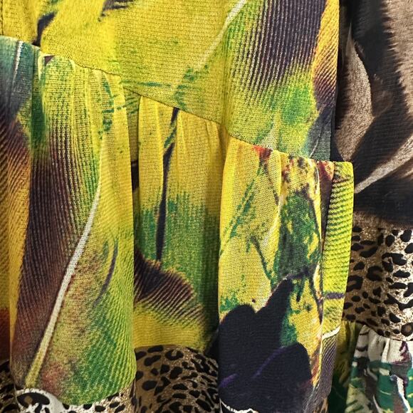 Calessa Vibrant Blouse Top Colorful Lined Wearable Art Boho Western Womens Small - Picture 4 of 10